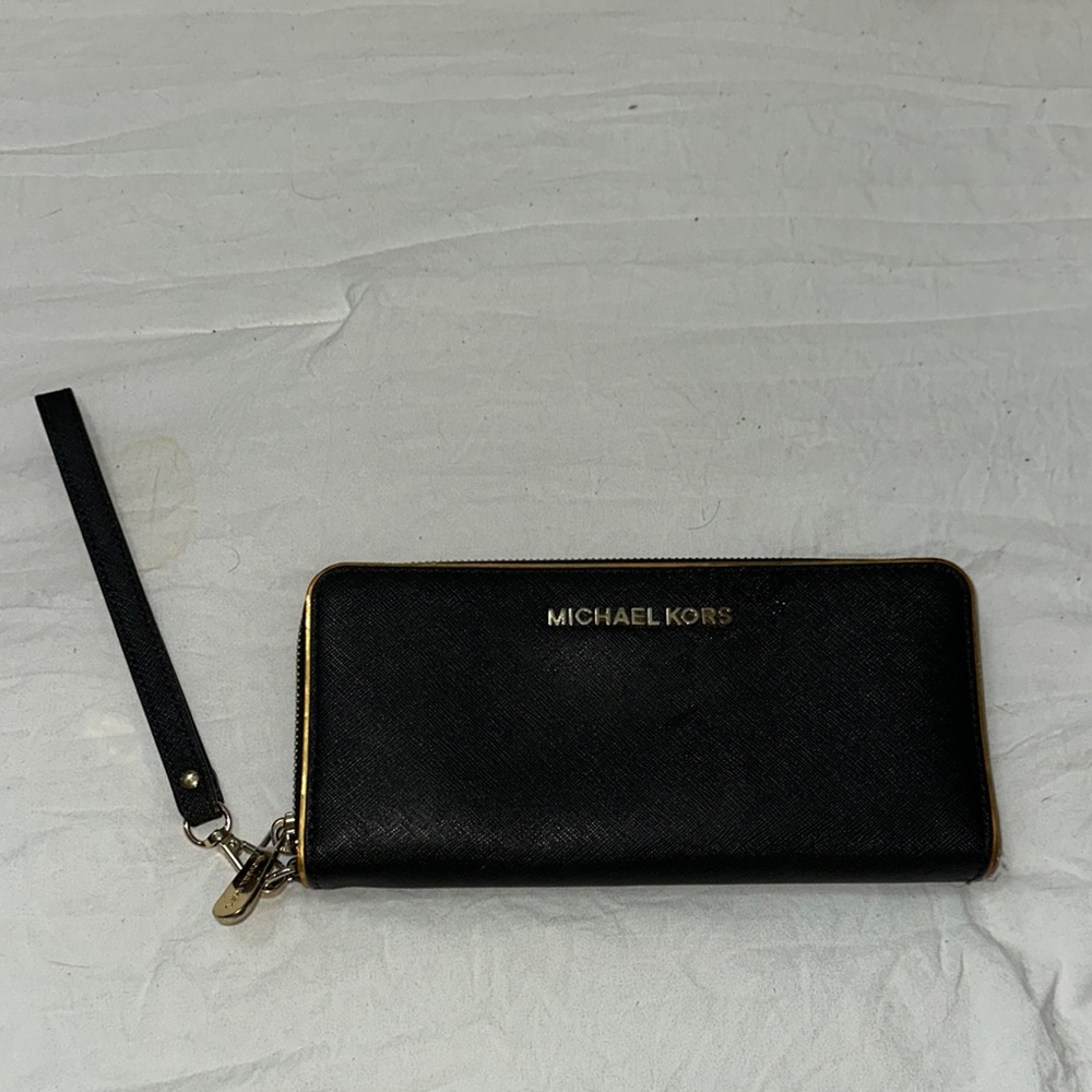 Michael Kors Black Wallet with Gold Accents